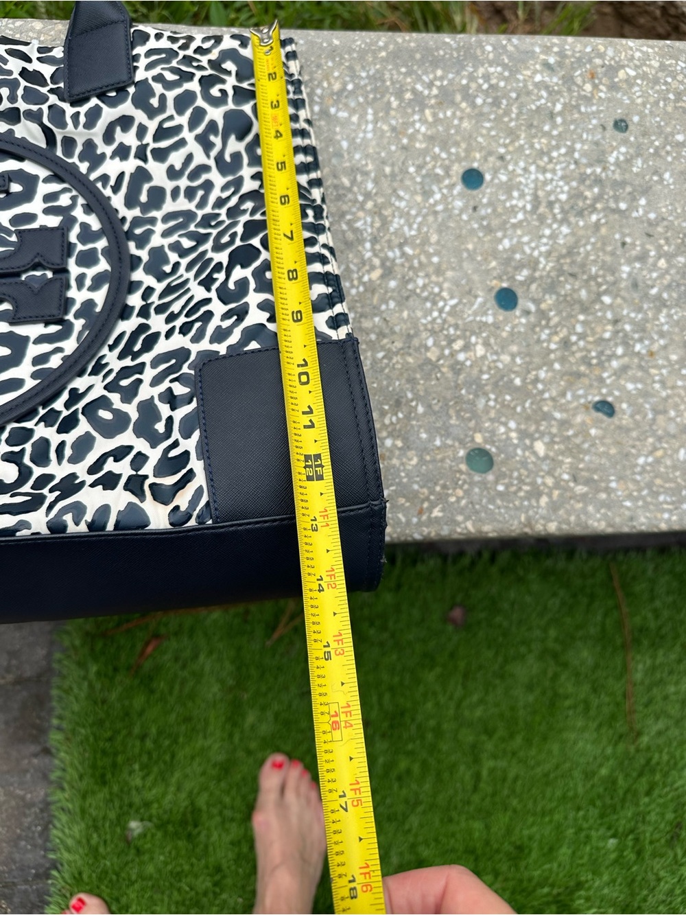Tory Burch Black and White Leopard Print Tote - Picture 11 of 12